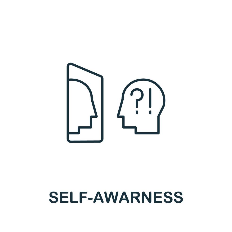 Self-Awareness icon from life skills collection. Simple line Self-Awareness icon for templates, web design and infographics vector