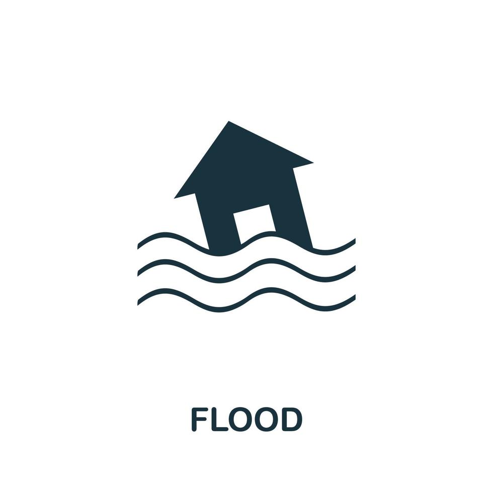 icono de inundación. elemento simple de la colección de desastres naturales. icono de inundación creativa para diseño web, plantillas, infografías y más vector