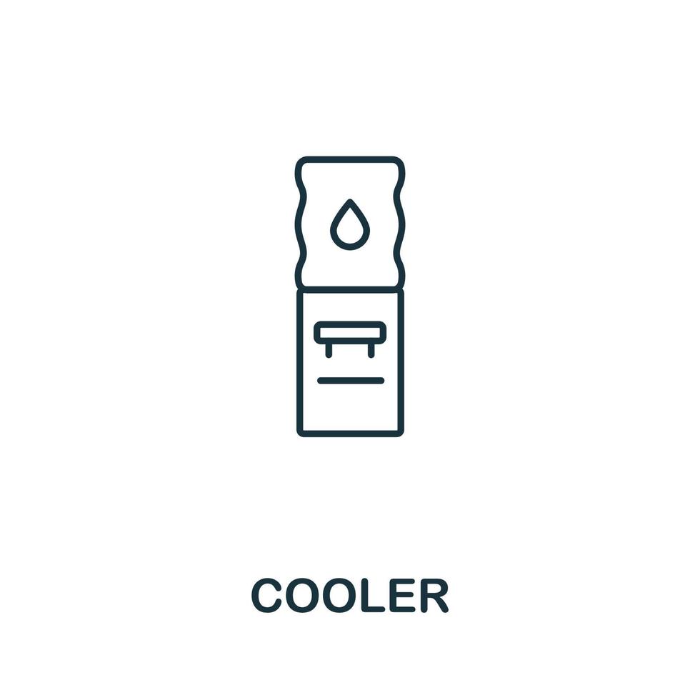 Cooler icon from office tools collection. Simple line Cooler icon for templates, web design and infographics vector