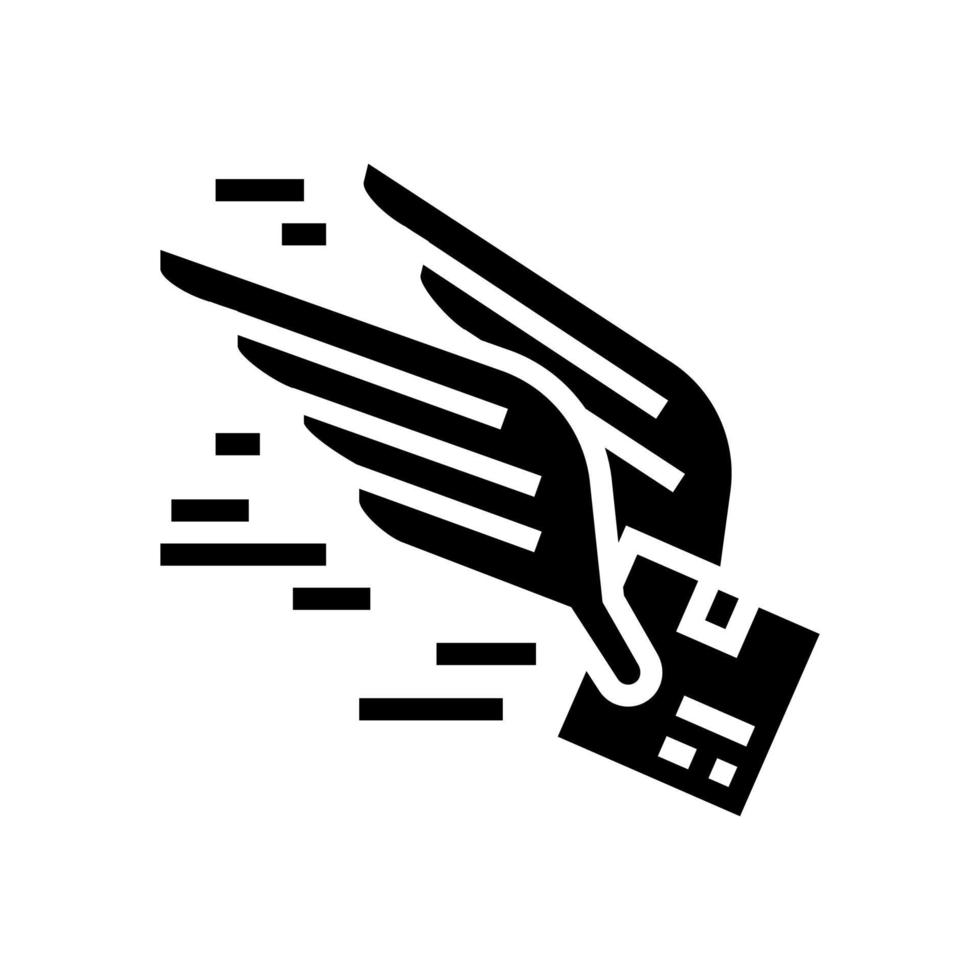 fast flying free shipping glyph icon vector illustration