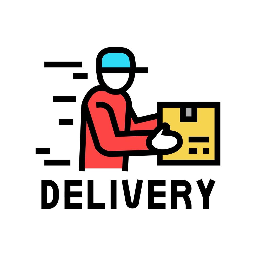delivery courier free shipping color icon vector illustration