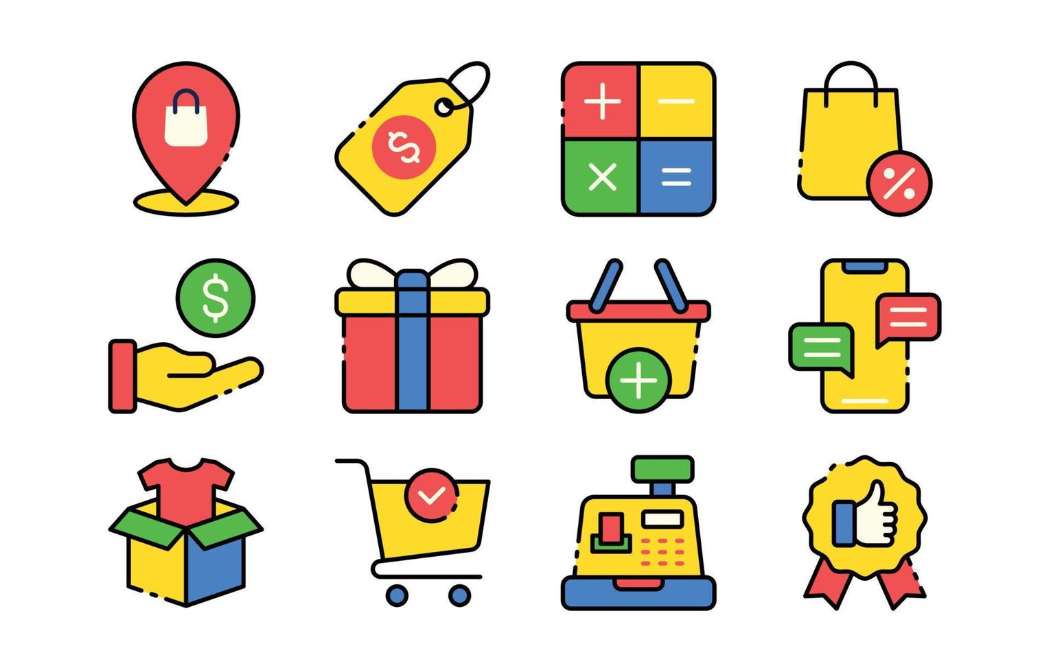 Ecommerce Online Shopping Icon Vector Collection