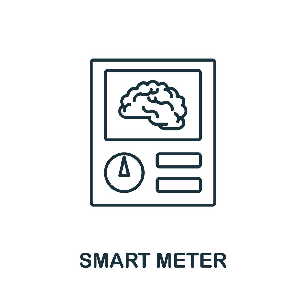 icono de medidor inteligente de la colección iot. icono de medidor inteligente de línea simple para plantillas, diseño web e infografía vector