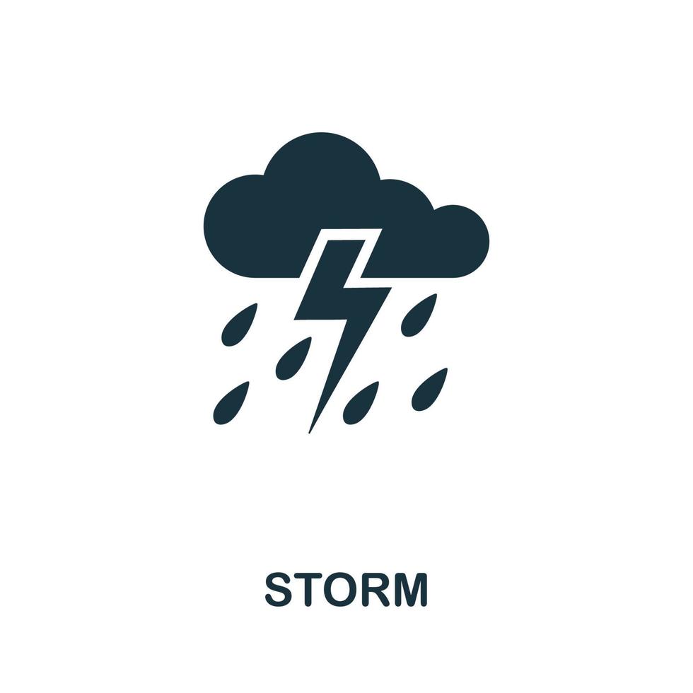 icono de tormenta. elemento simple de la colección de desastres naturales. icono de tormenta creativa para diseño web, plantillas, infografías y más vector