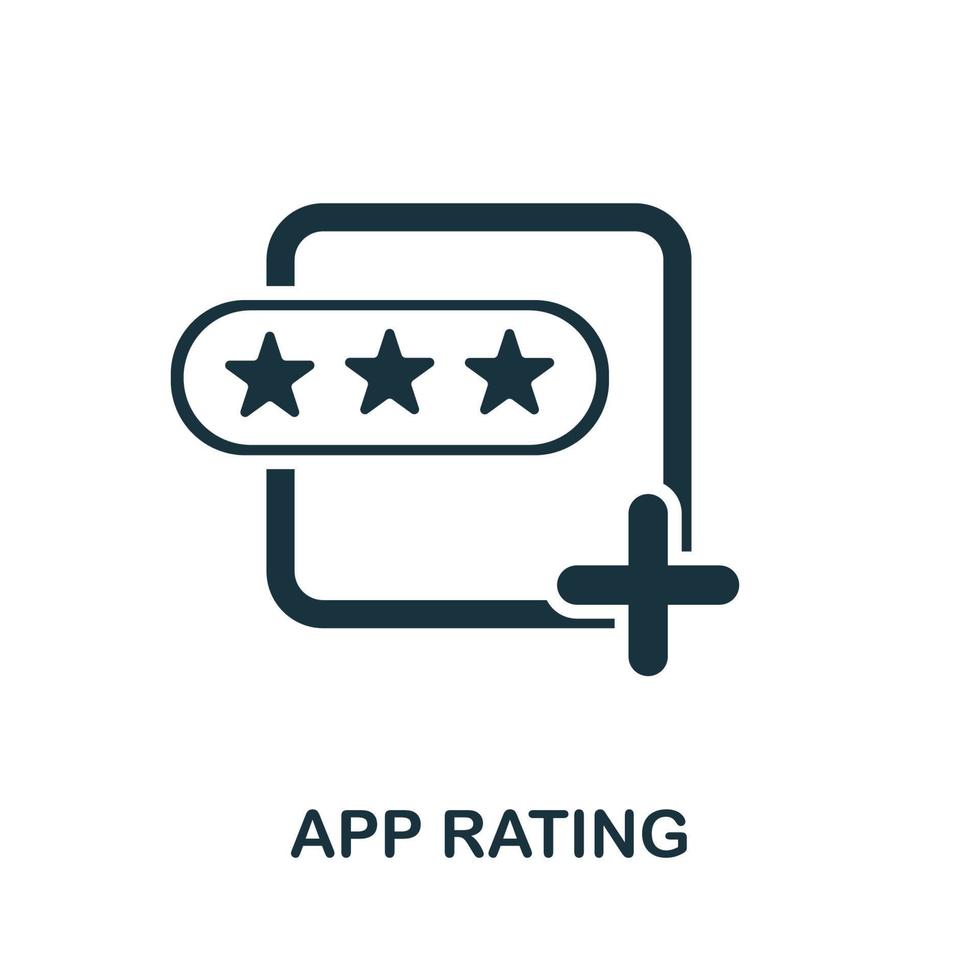 App Rating icon from mobile app development collection. Simple line App Rating icon for templates, web design and infographics vector