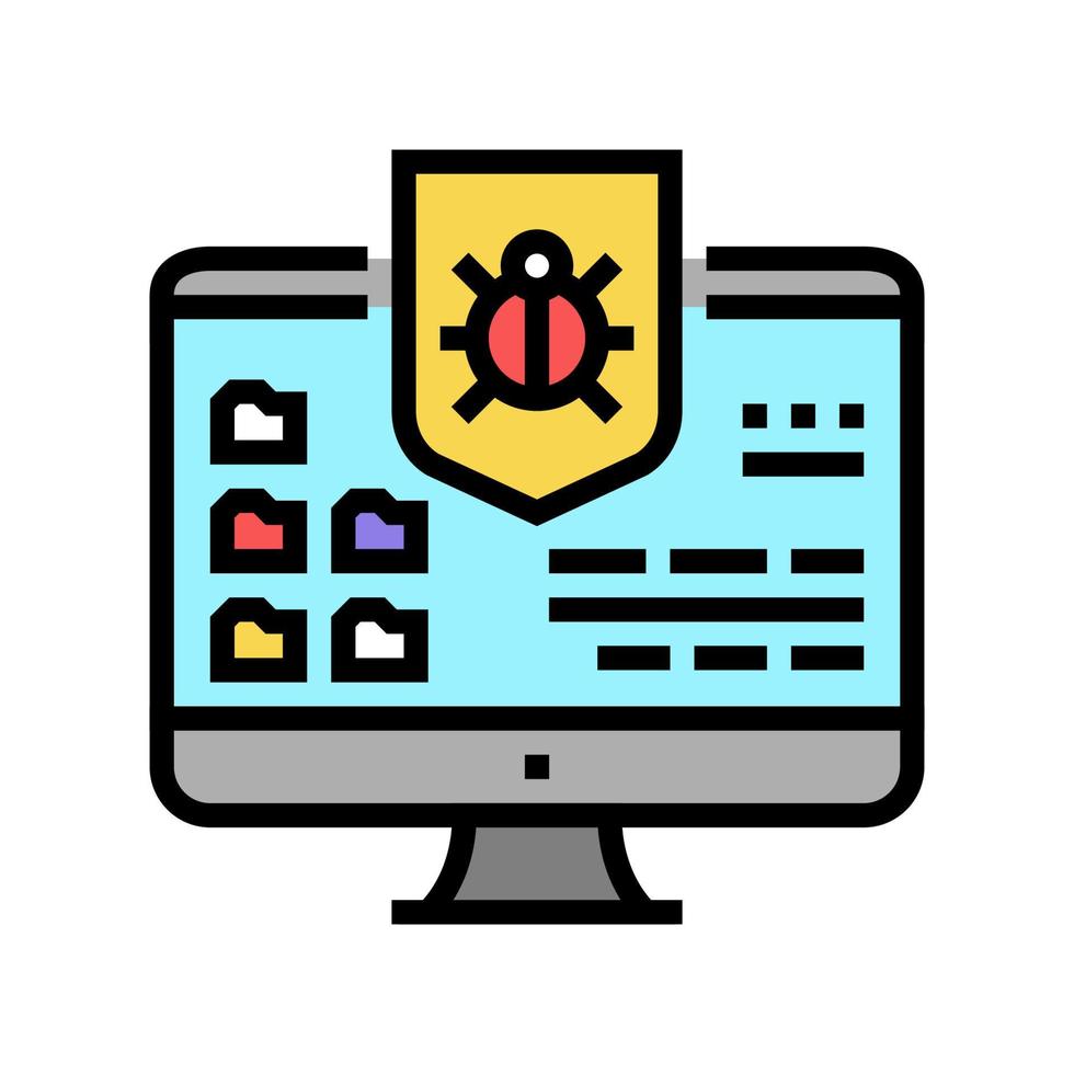 anti-virus computer protect color icon vector illustration