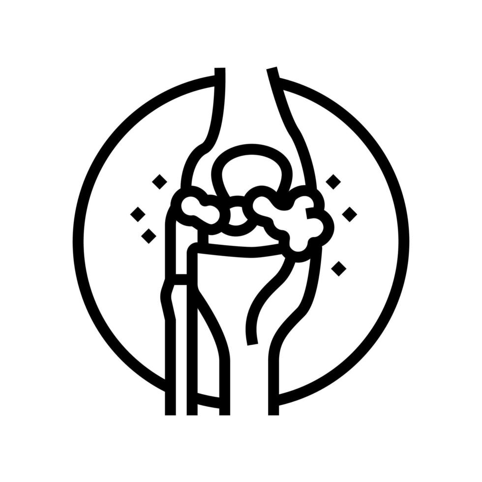 lumps around joints line icon vector illustration