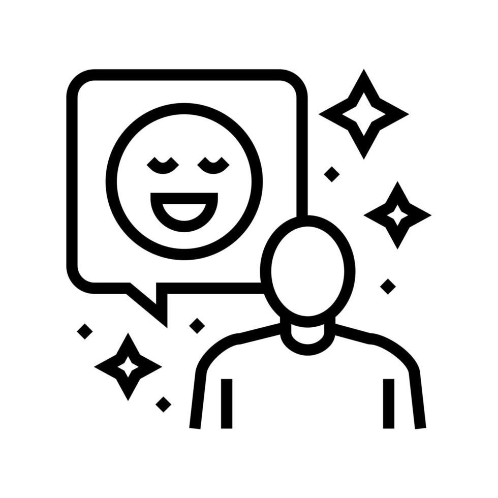 positive attitude soft skill line icon vector illustration