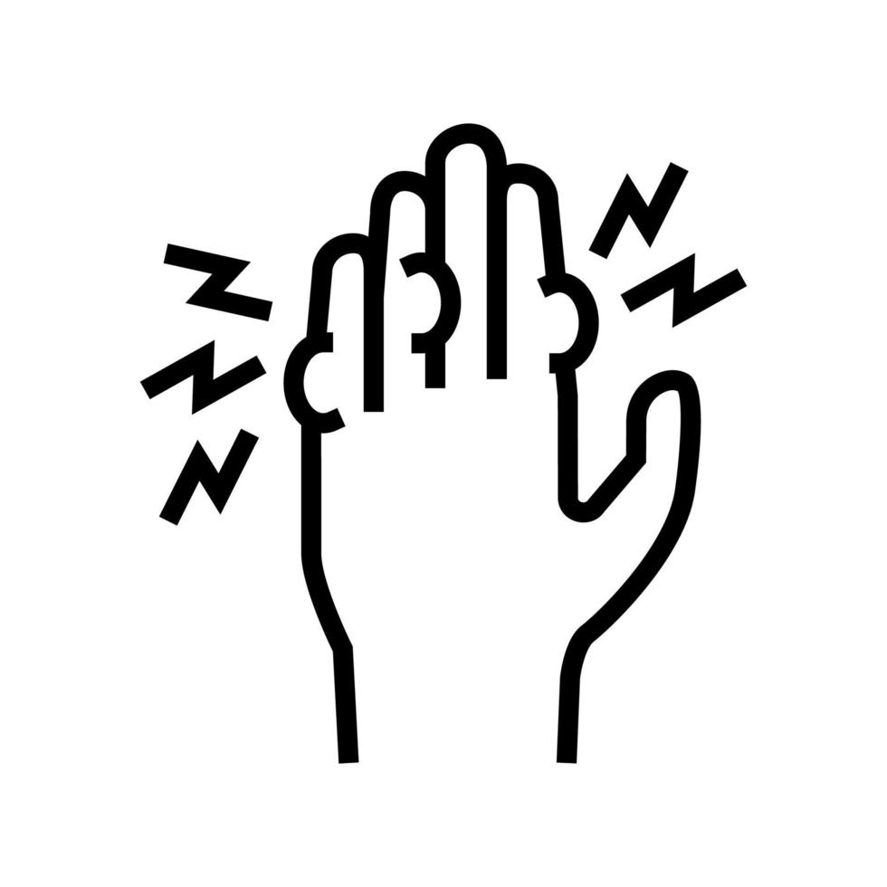 pain in fingers line icon vector illustration