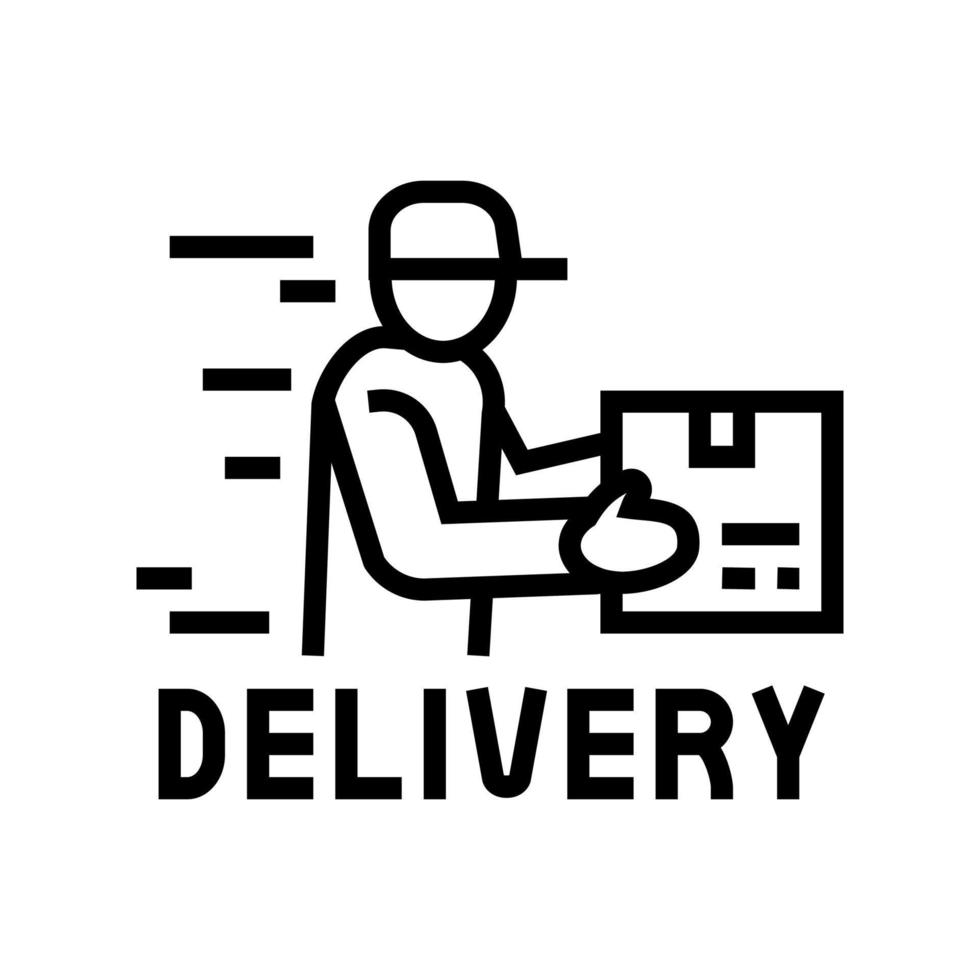 delivery courier free shipping line icon vector illustration