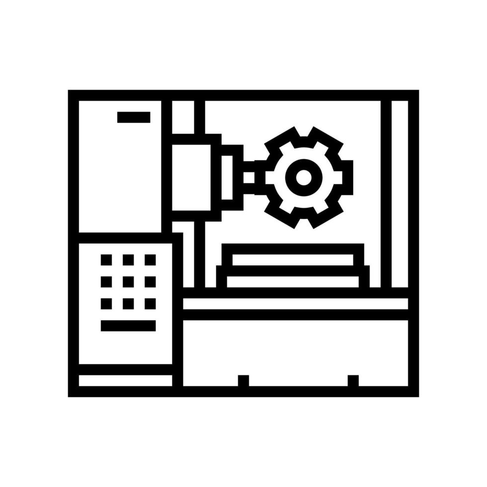 gear-machined apparatus line icon vector illustration