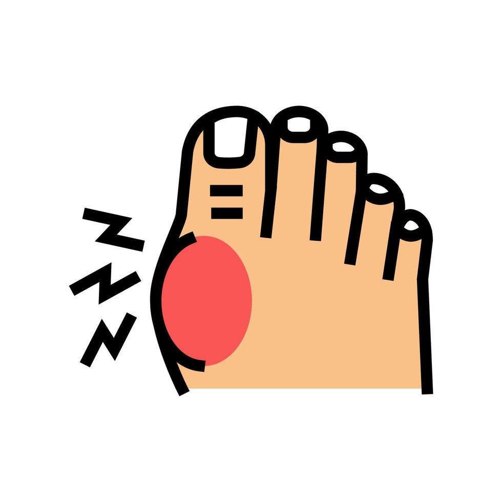 dolor en el dedo gordo del pie icono de color ilustración vectorial vector