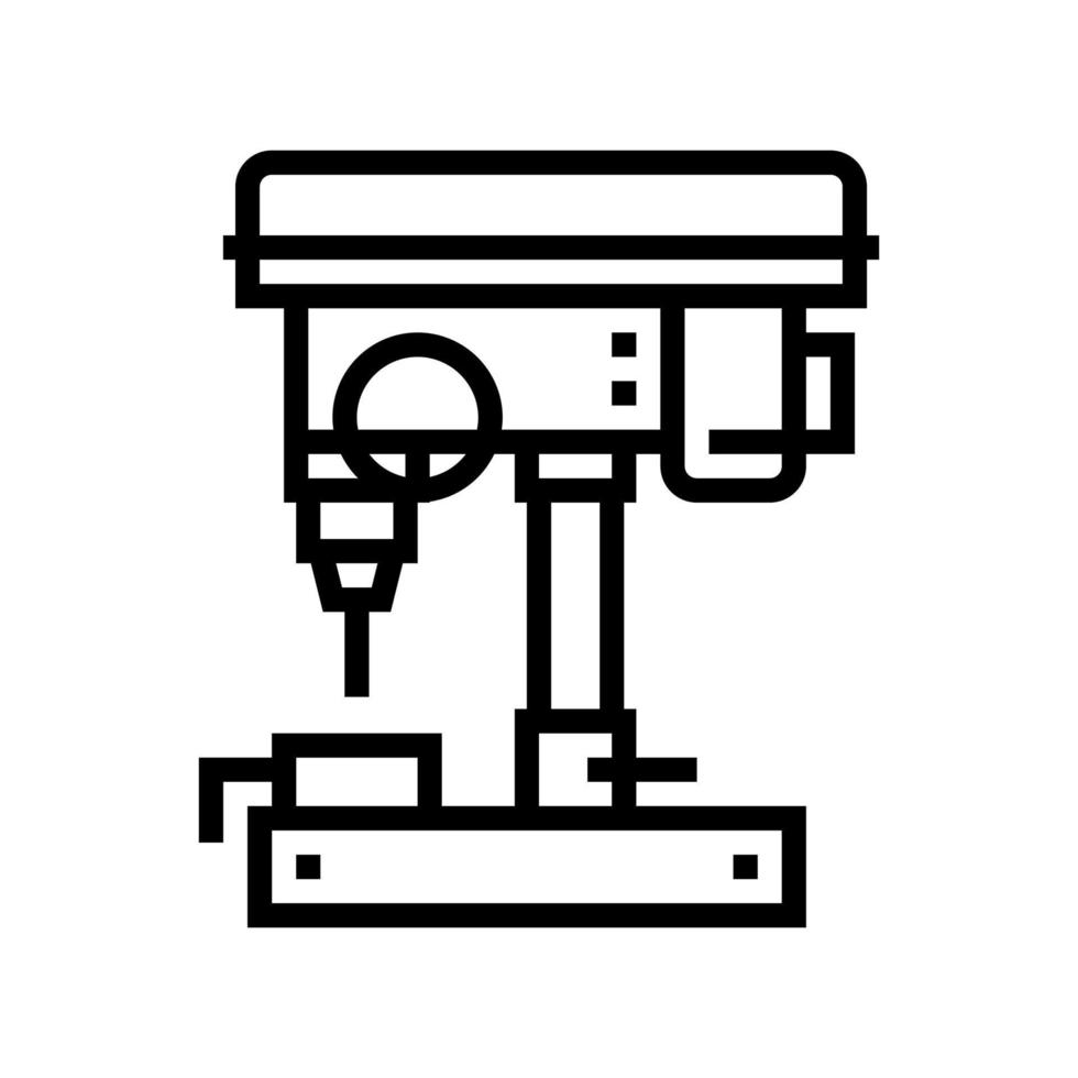 ilustración de vector de icono de línea de máquina de perforación