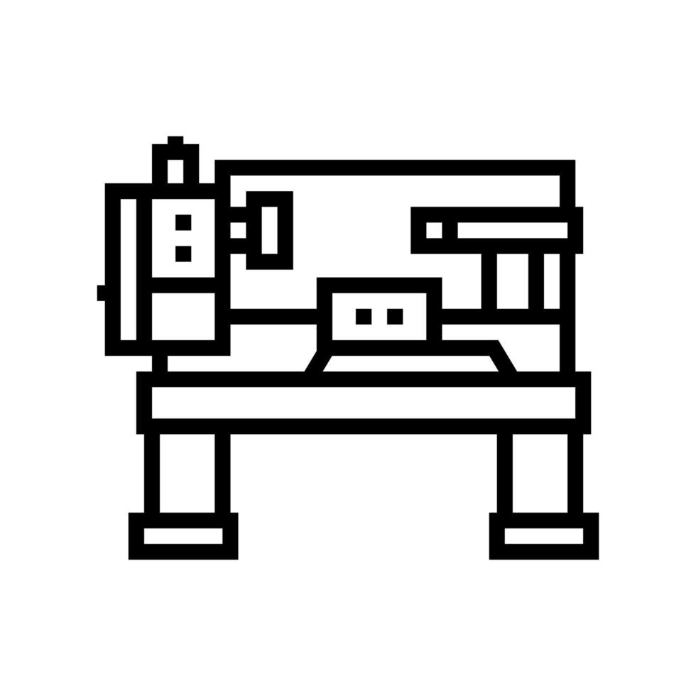 ilustración de vector de icono de línea de máquina de torno