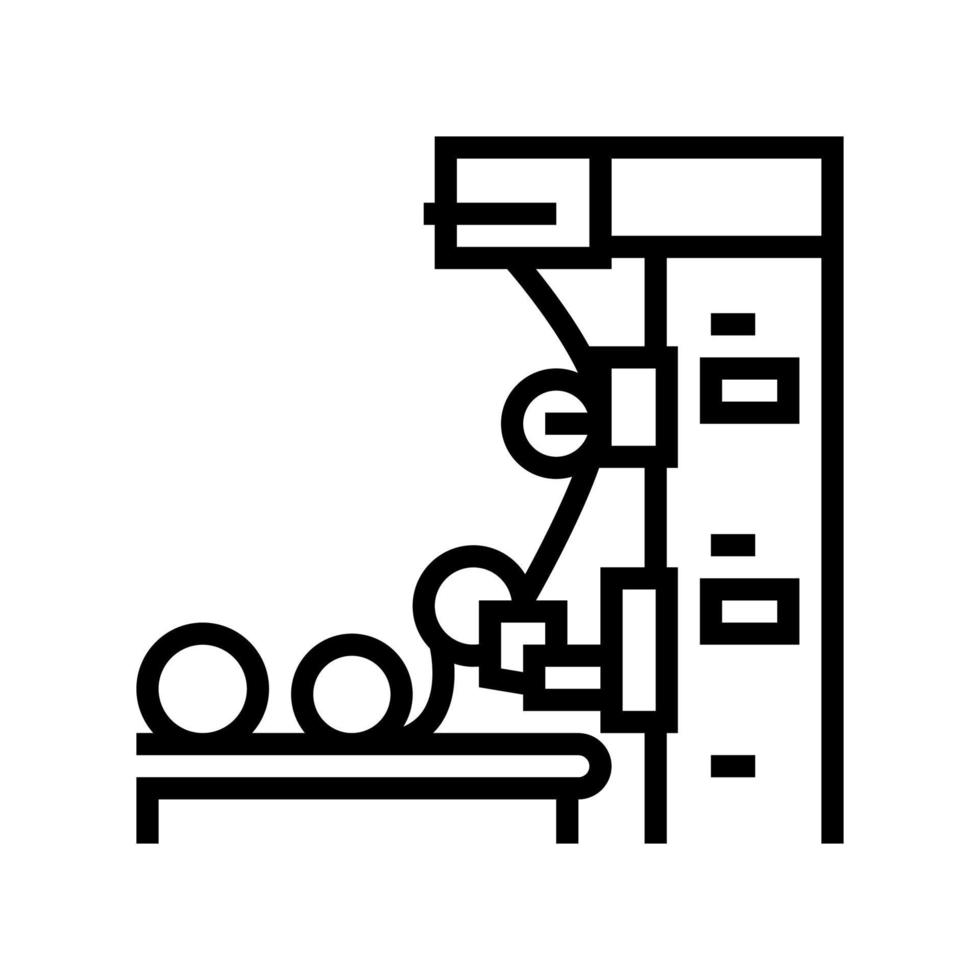 ilustración de vector de icono de línea de papel tapiz de producción