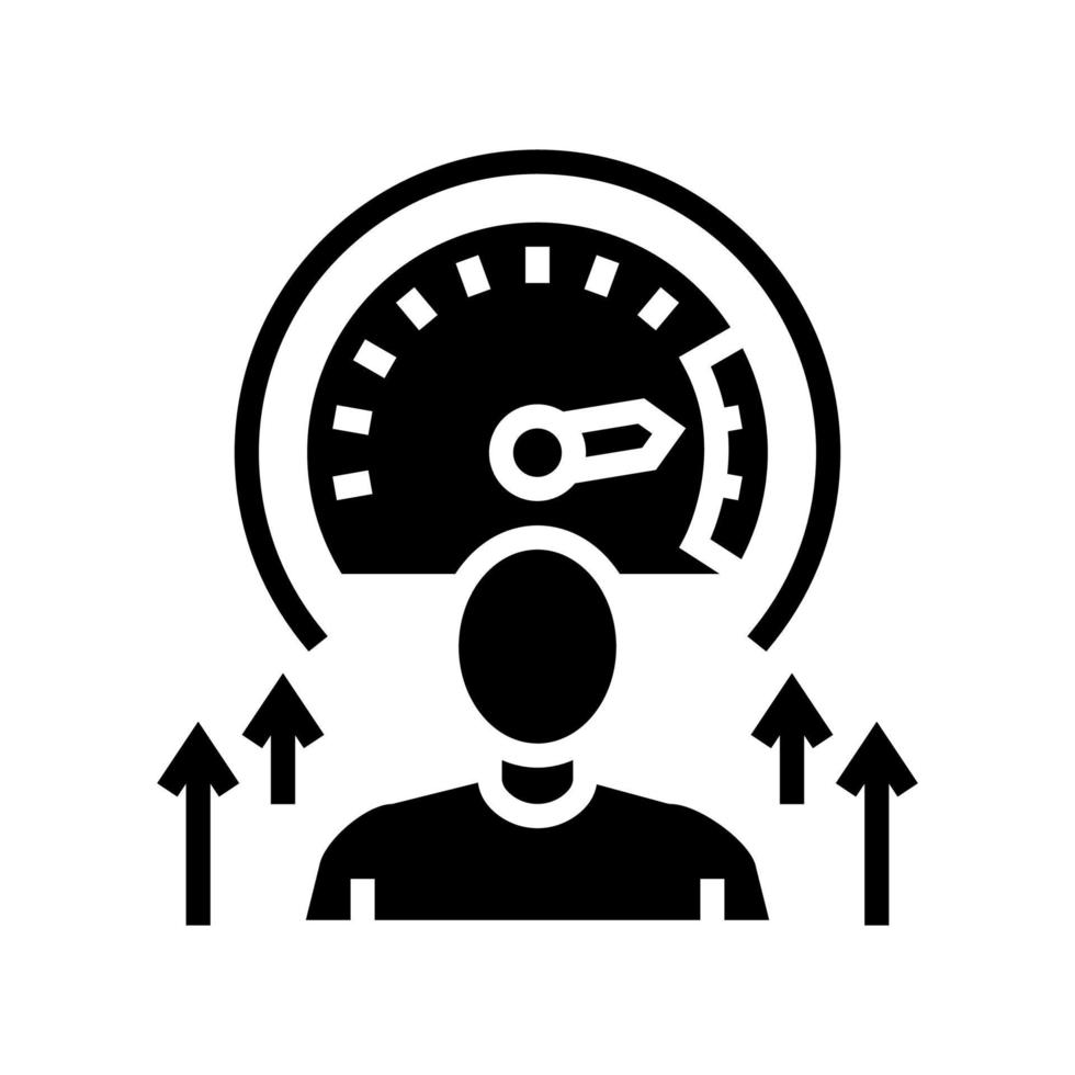growth mindset soft skill glyph icon vector illustration