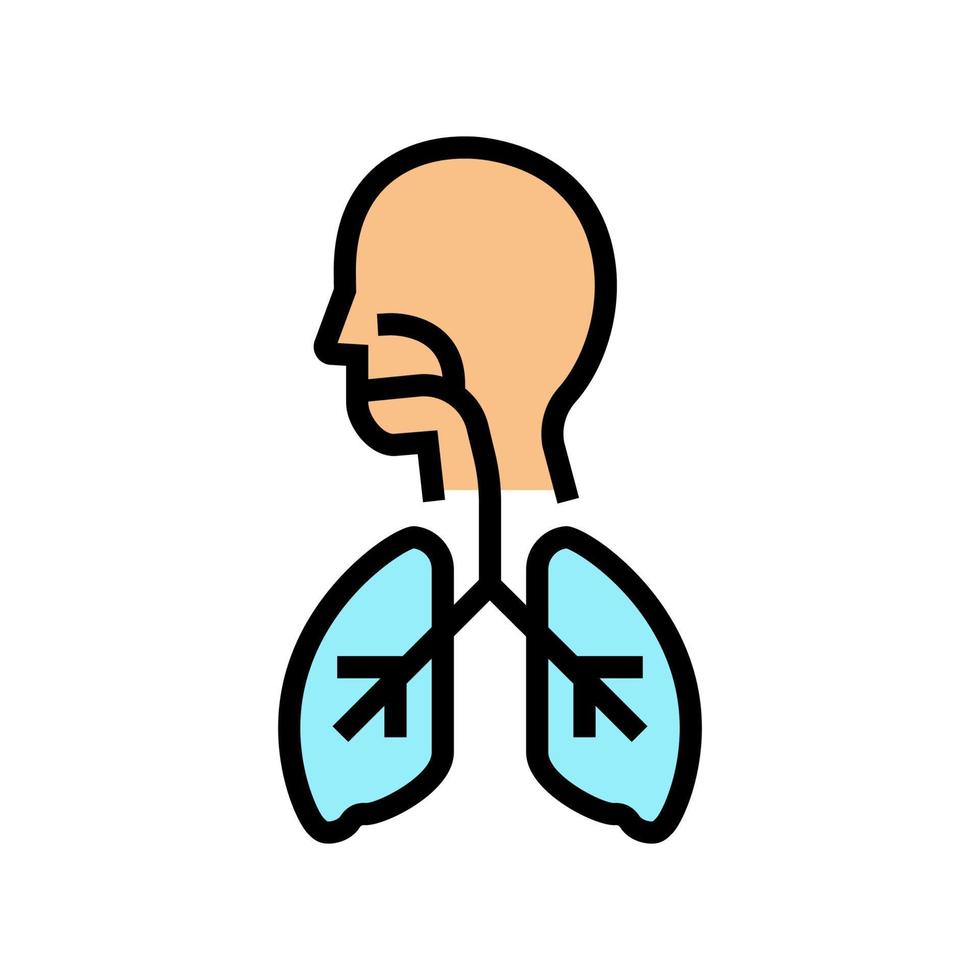 healthy lungs color icon vector illustration