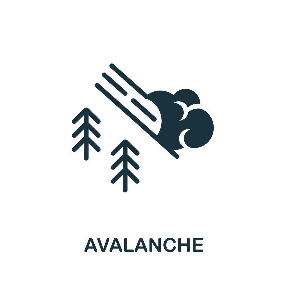 icono de avalancha. elemento simple de la colección de desastres naturales. icono de avalancha creativa para diseño web, plantillas, infografías y más vector