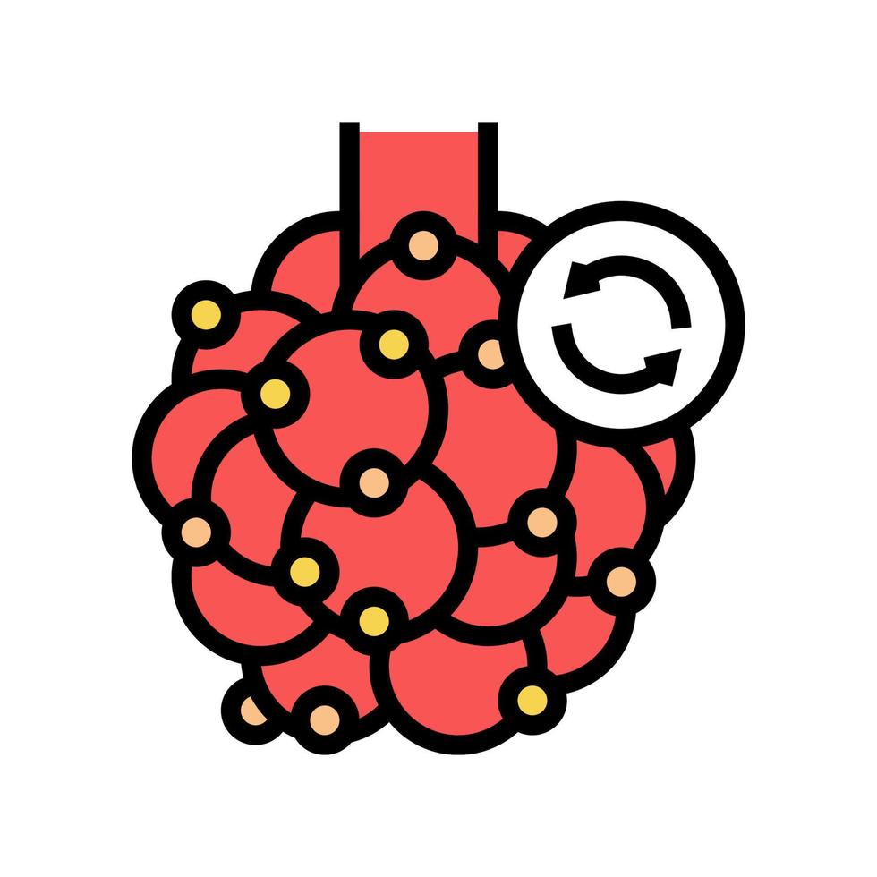 ilustración de vector de icono de color de enfermedad pulmonar intersticial