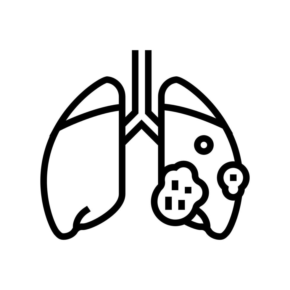 ilustración de vector de icono de línea de síndrome de dificultad respiratoria aguda