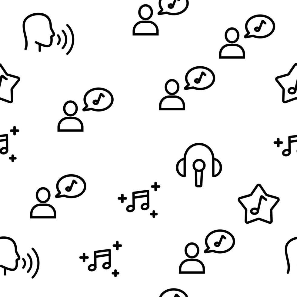 Different Singing Vector Seamless Pattern