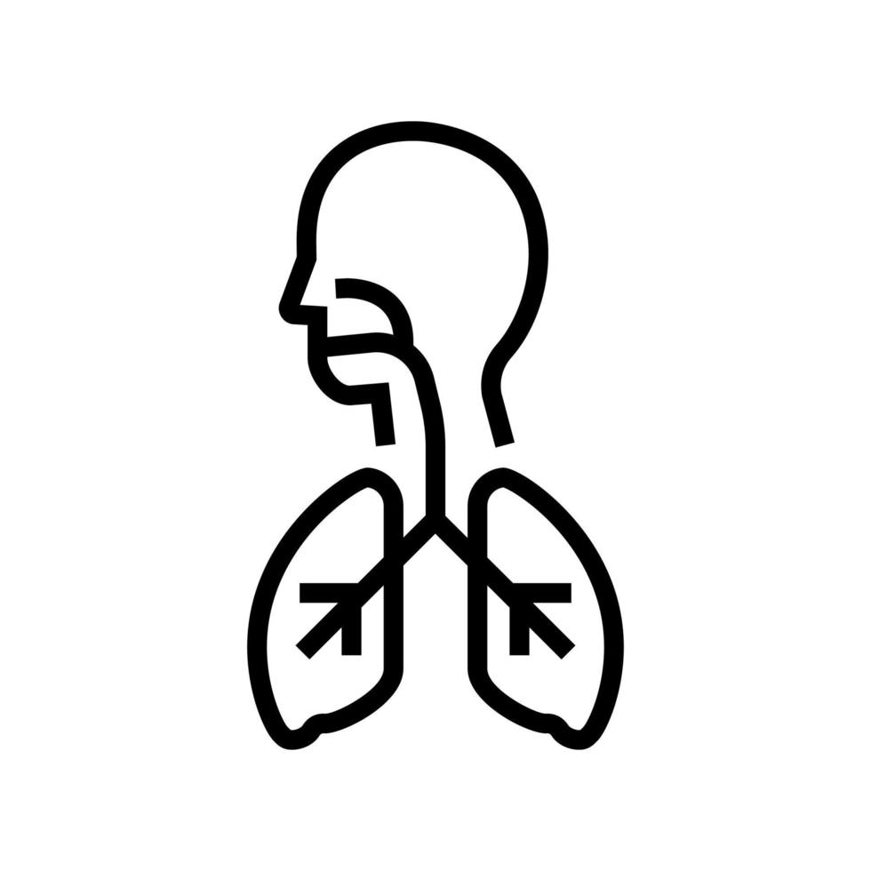 healthy lungs line icon vector illustration