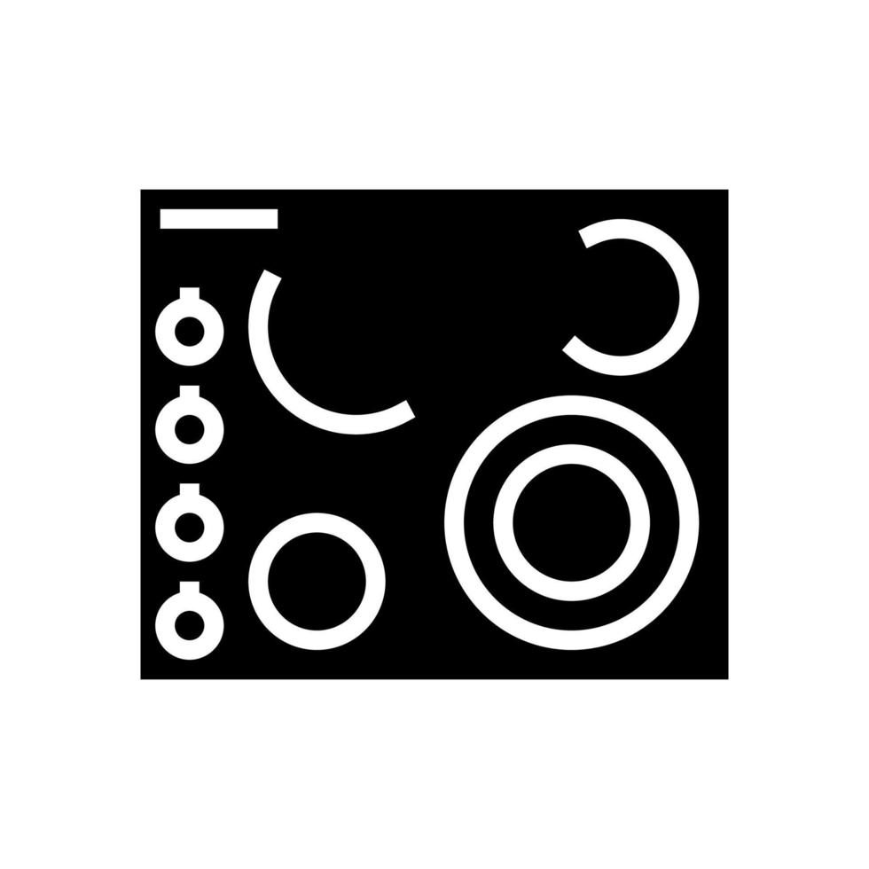 electric cooktop glyph icon vector illustration