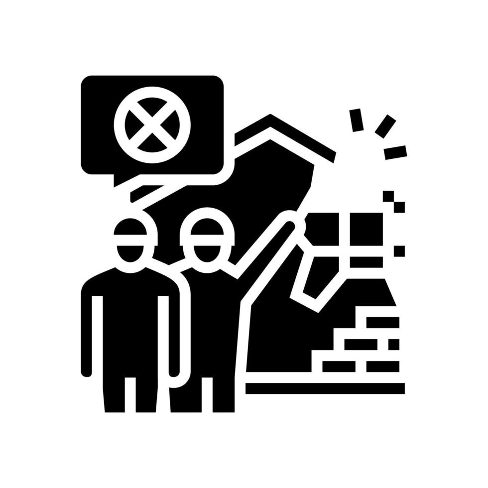 building strip outs glyph icon vector illustration
