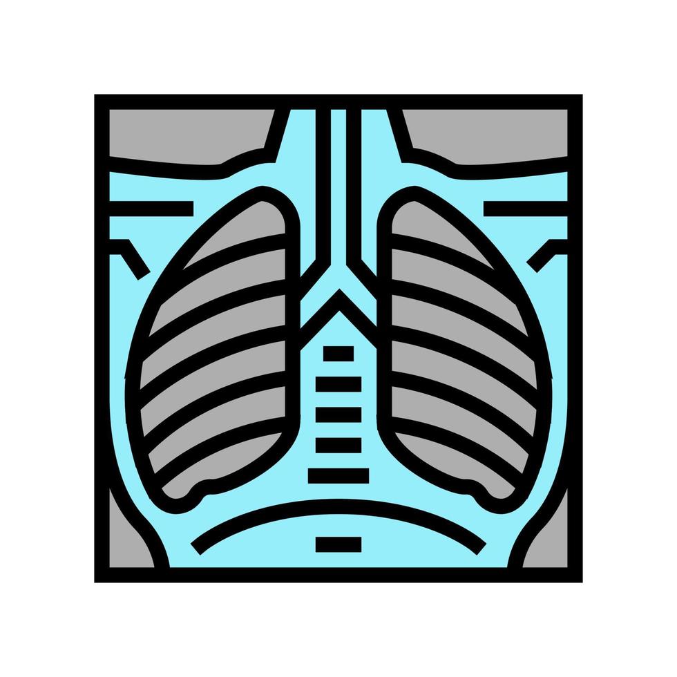 lungs x-ray color icon vector illustration