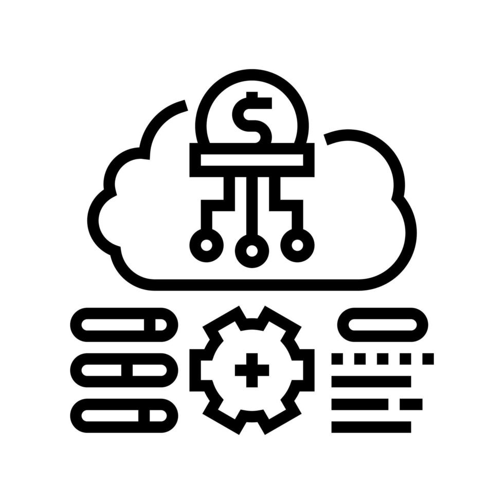 cost researching company and processing line icon vector illustration