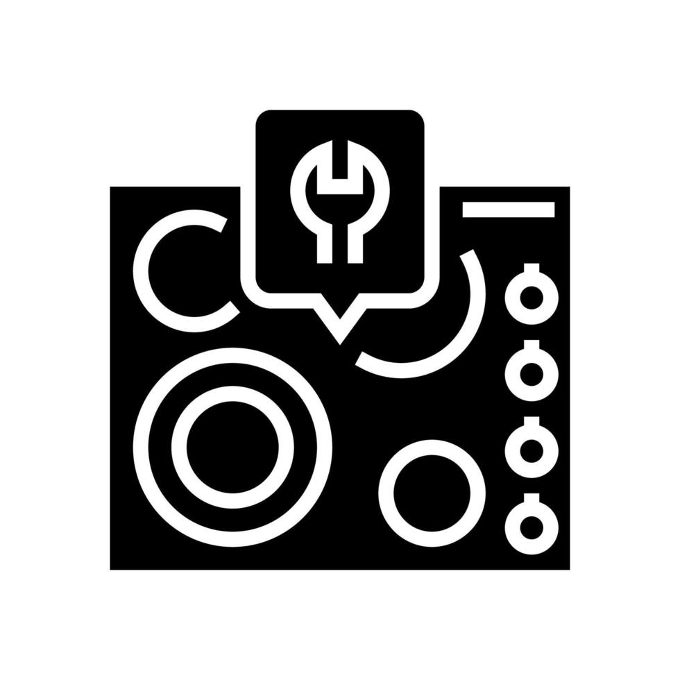 electric cooktop repair glyph icon vector illustration