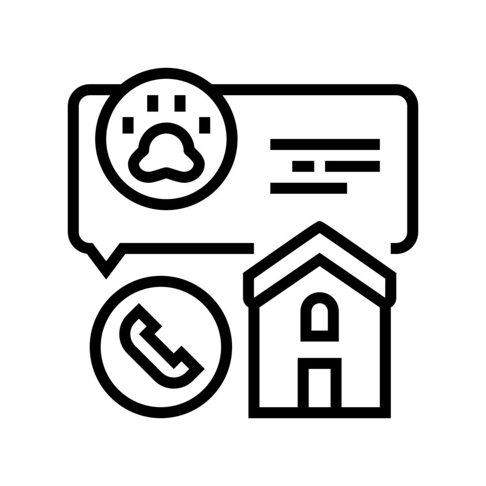 house calls domestic pet line icon vector illustration