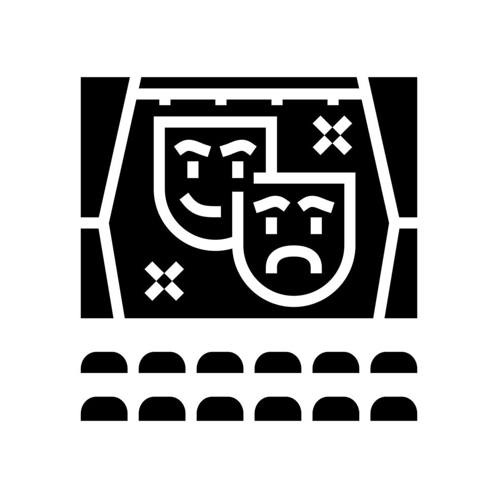 spectacle in amusement park glyph icon vector illustration
