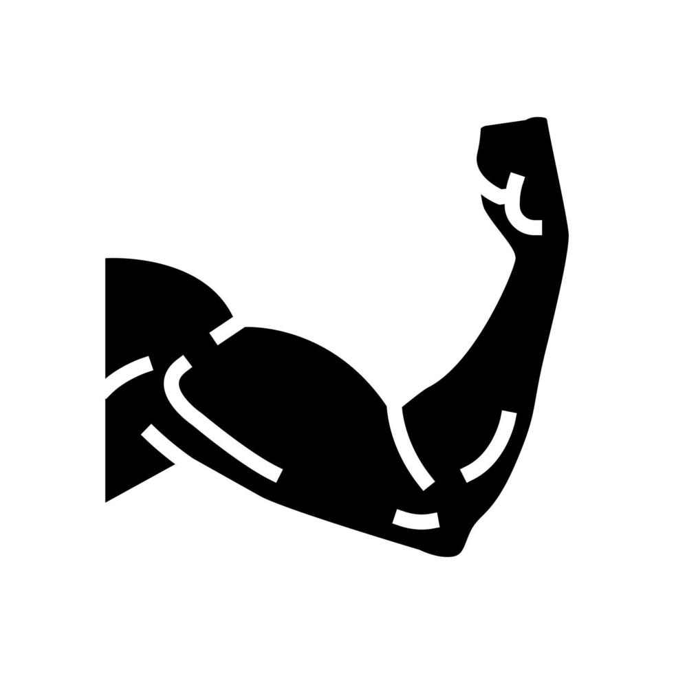 arm muscle glyph icon vector illustration