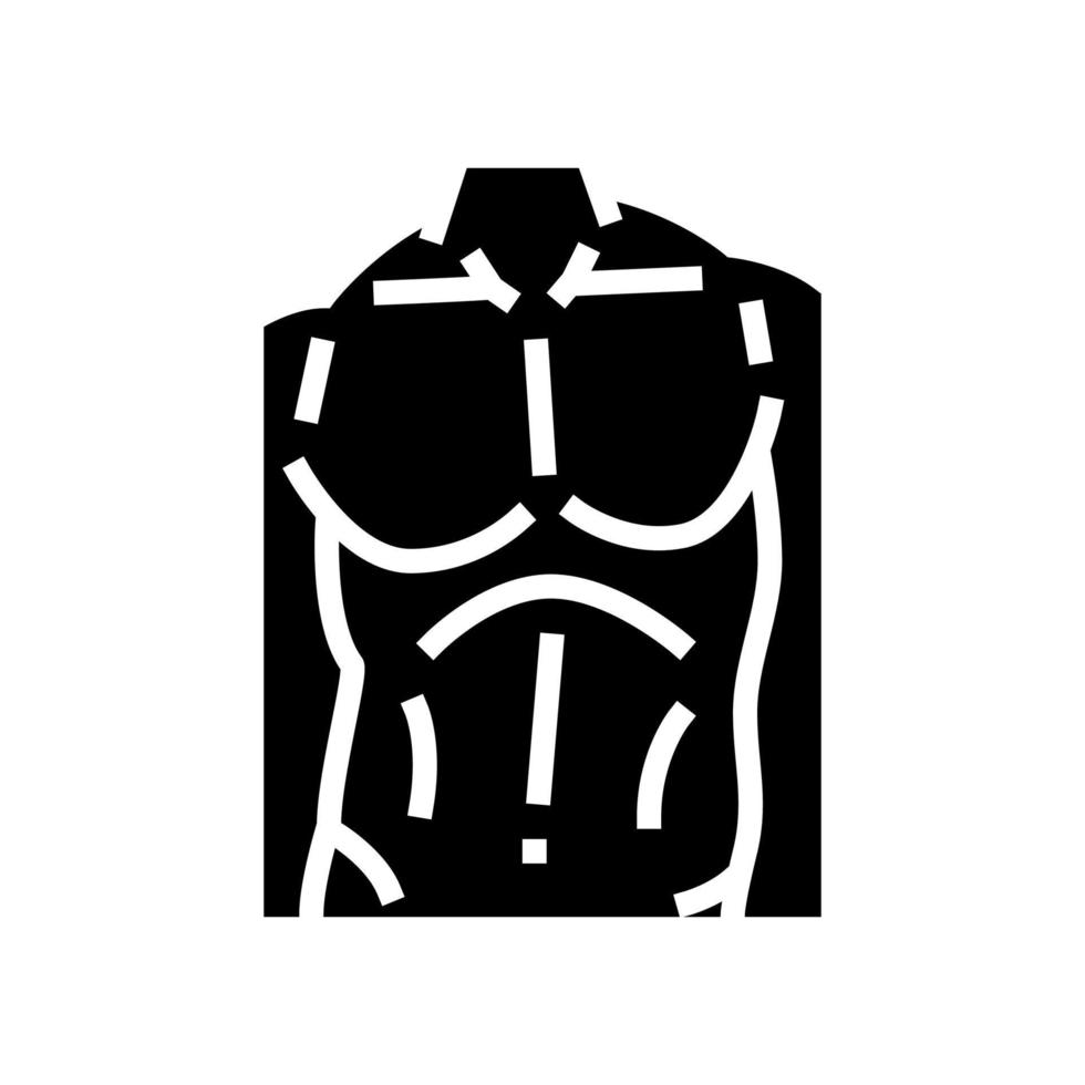 torso cuerpo glifo icono vector ilustración