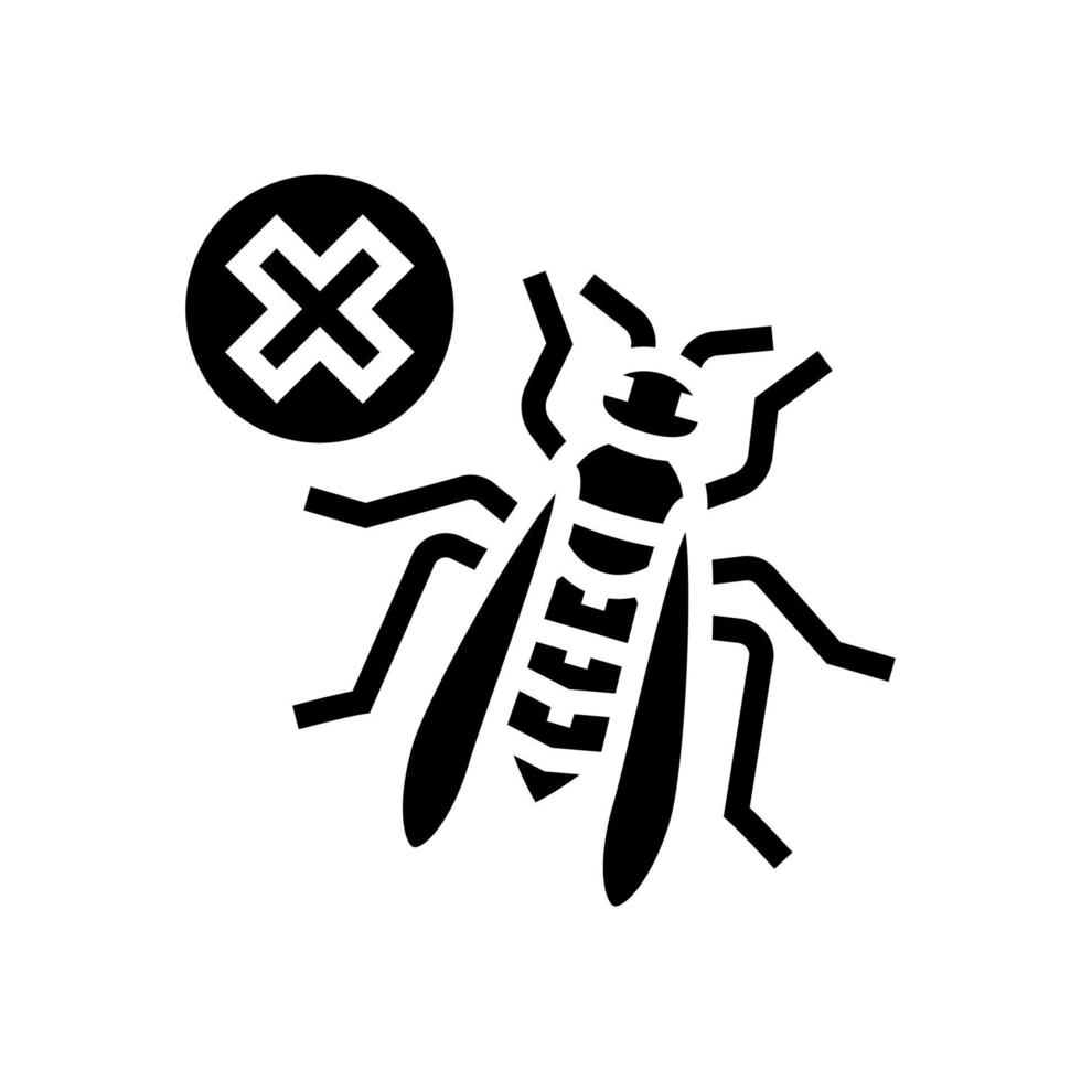 wasp control glyph icon vector illustration