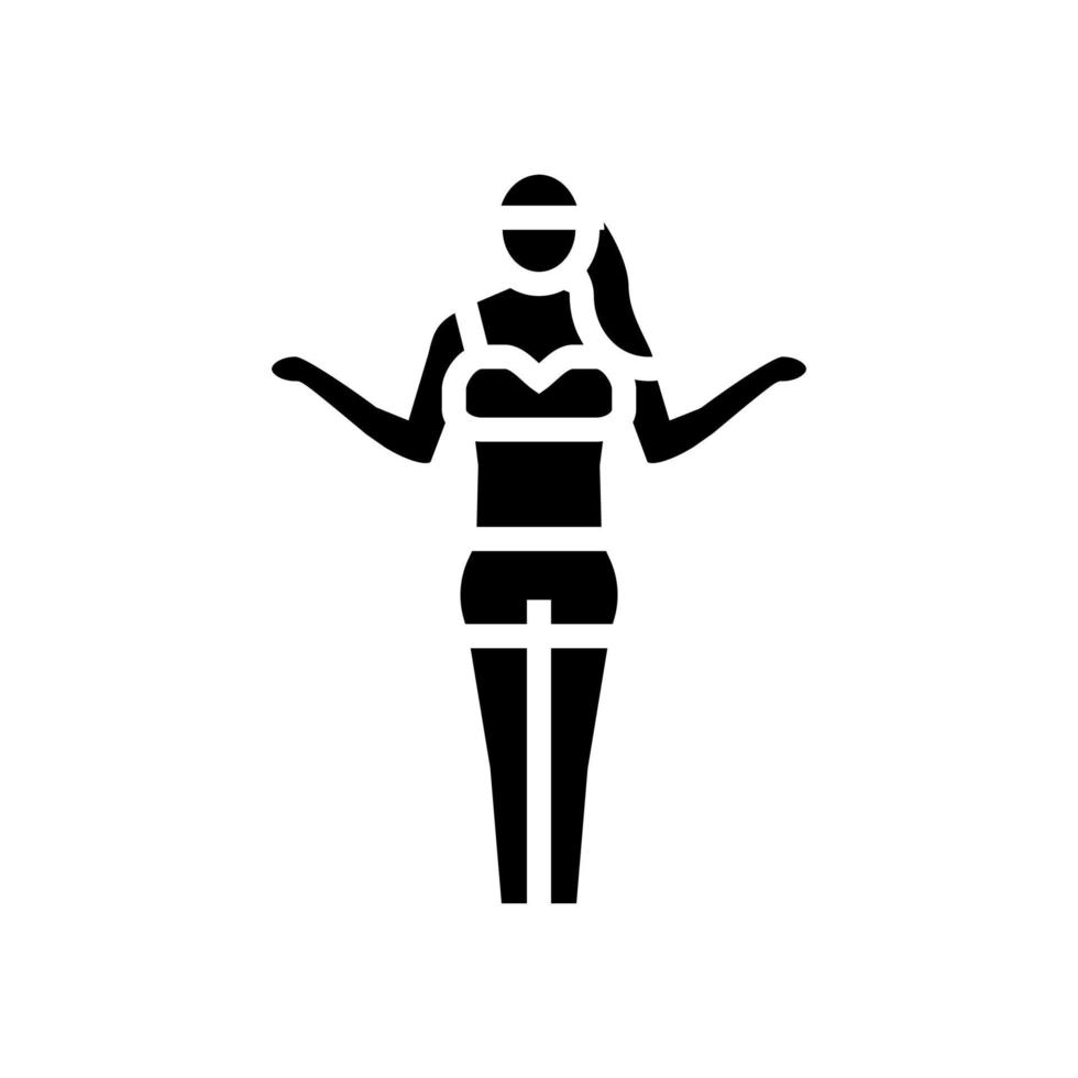 tanned woman glyph icon vector illustration