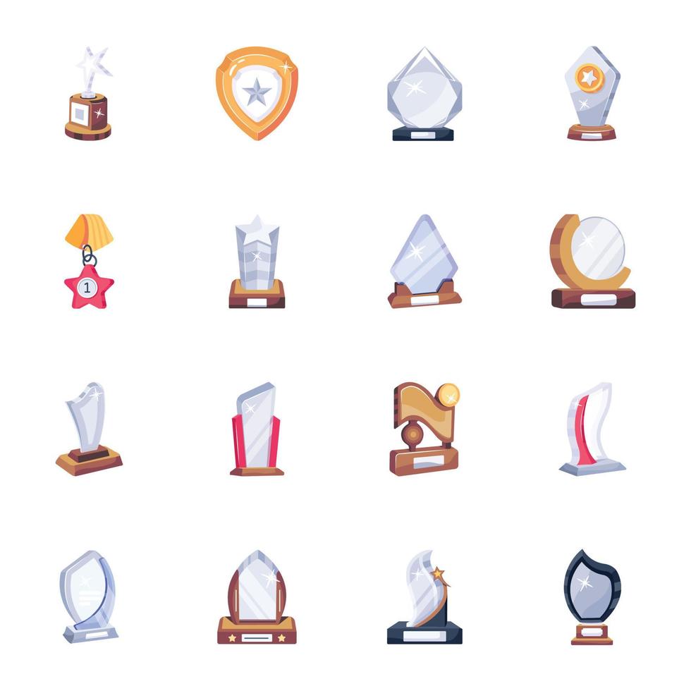 Pack of Rewards Flat Icons vector