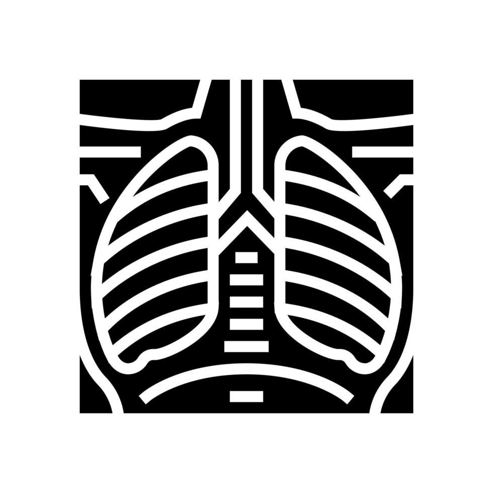 lungs x-ray glyph icon vector illustration