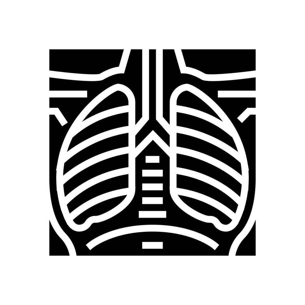 ilustración de vector de icono de glifo de rayos x de pulmones