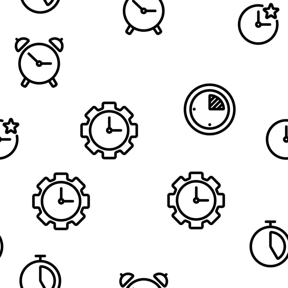 Time Clock Seamless Pattern Vector