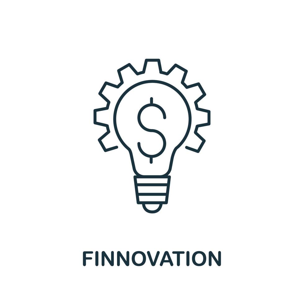Finnovation icon. Creative simple symbol from fintech collection. Line Finnovation icon for templates, web design and infographics vector