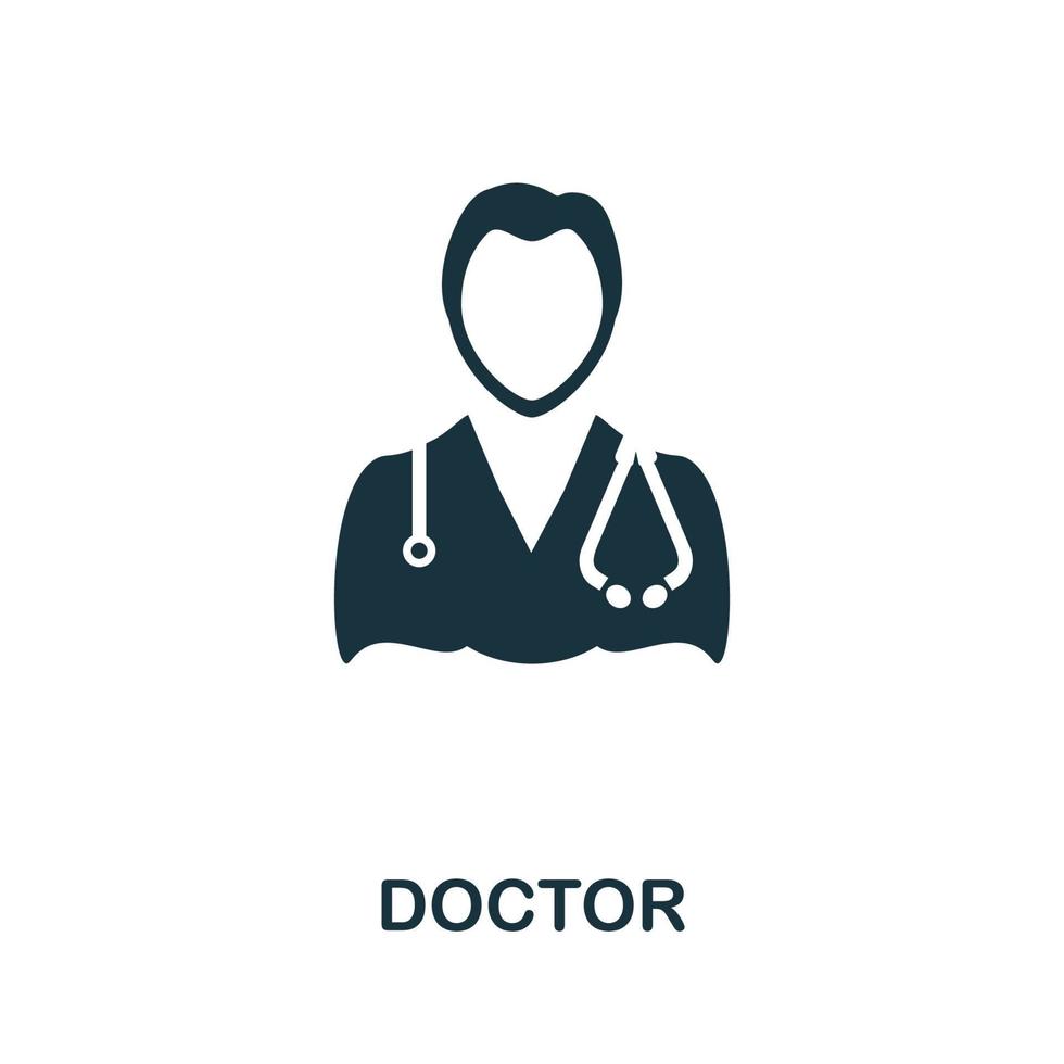 Doctor icon set. Four elements in diferent styles from medicine icons collection. Creative doctor icons filled, outline, colored and flat symbols vector