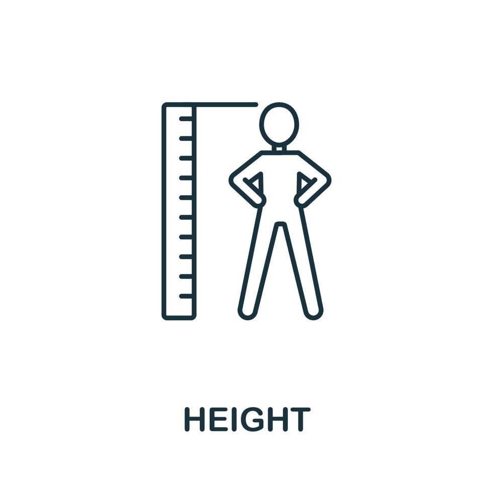 Height icon from health check collection. Simple line Height icon for templates, web design and infographics vector