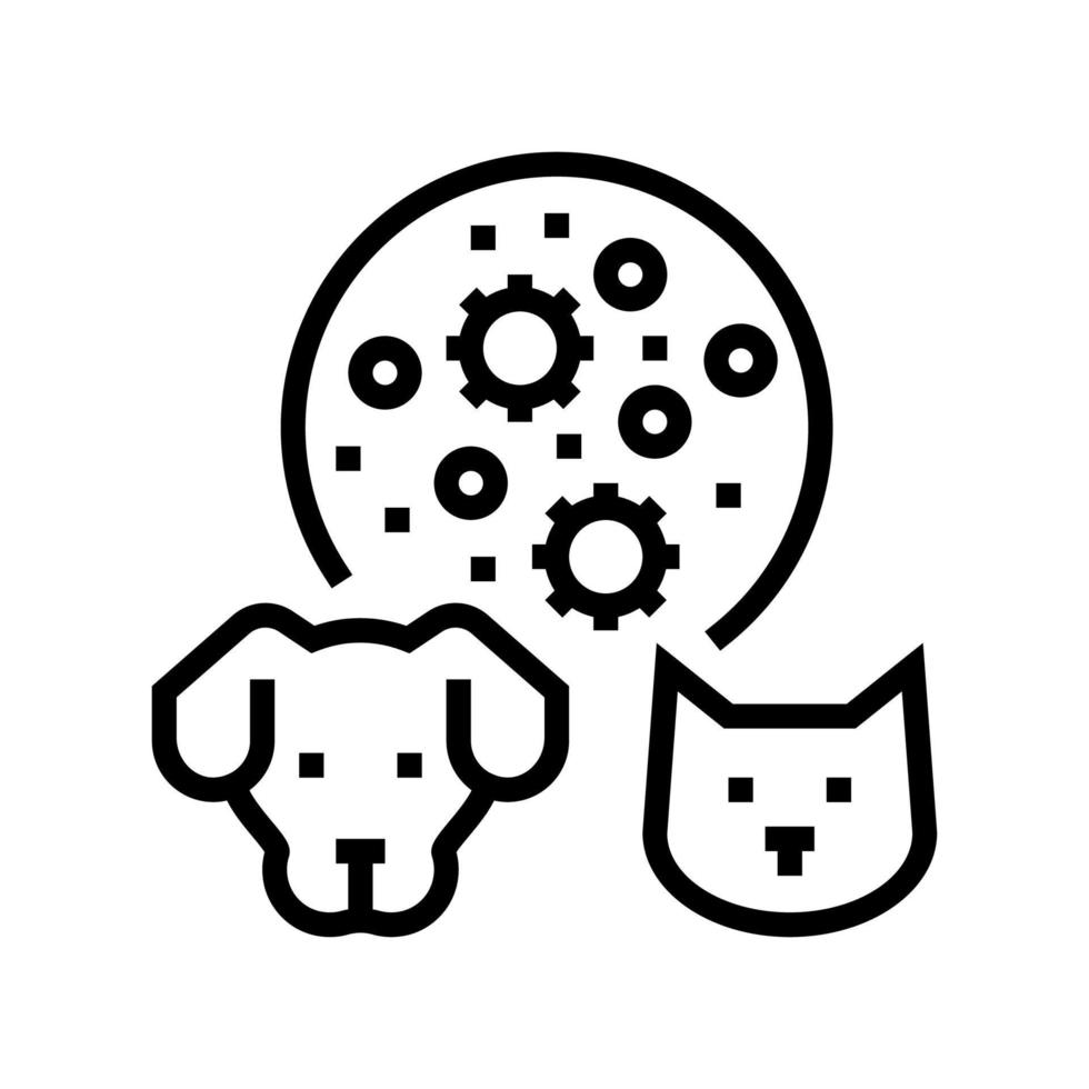 immunizations domestic pets line icon vector illustration