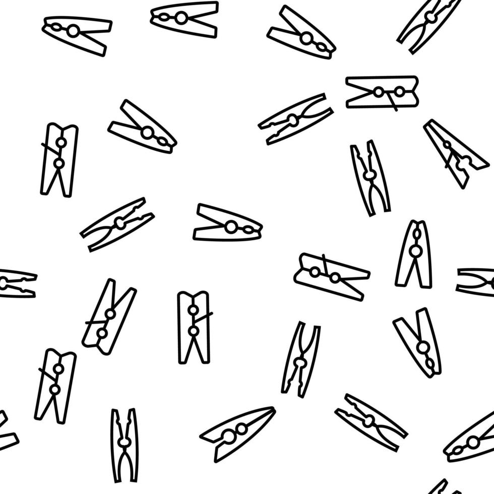Clothes Pins Fasteners Vector Seamless Pattern