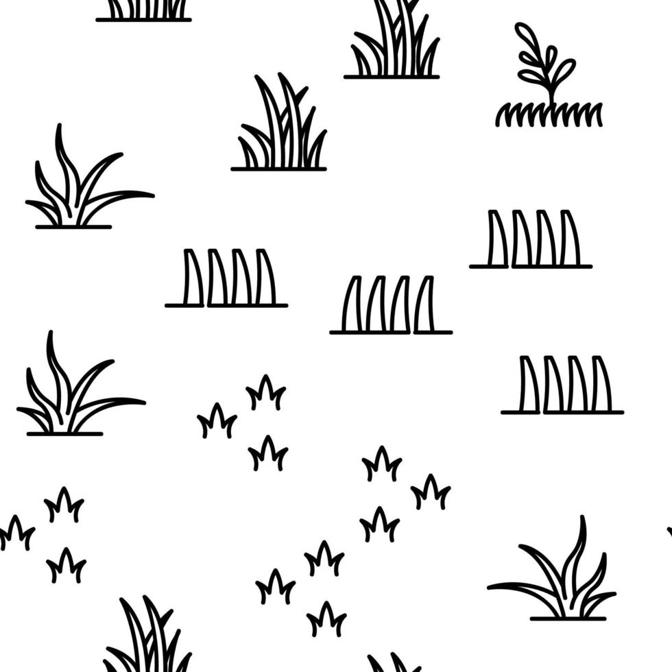 Grass Meadow Plant Vector Seamless Pattern