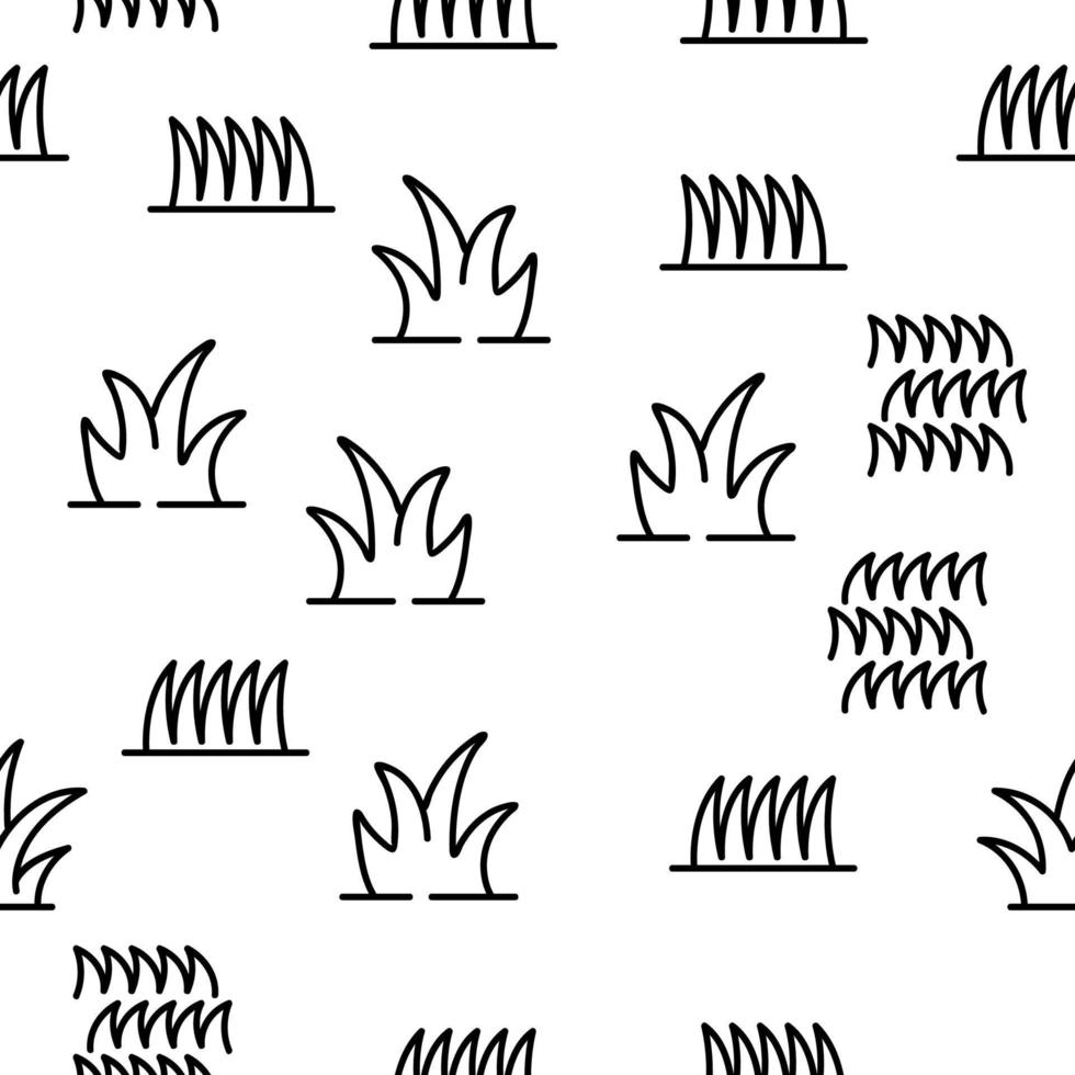 Grass Meadow Plant Vector Seamless Pattern