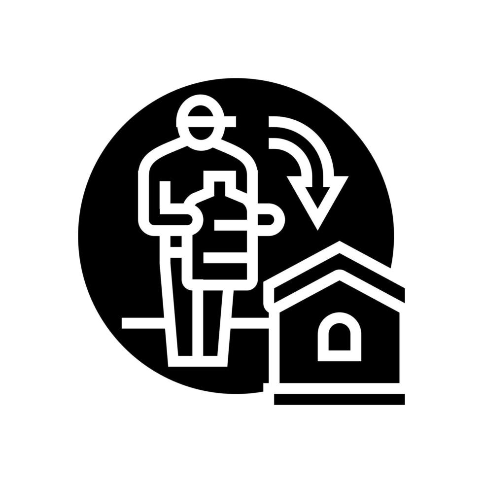 ilustración de vector de icono de glifo de entrega de agua en el hogar