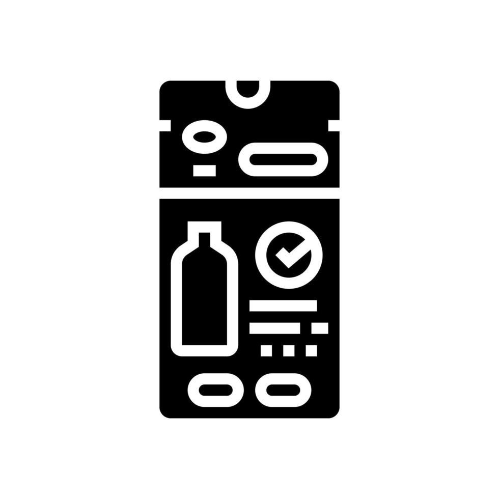 order water online smartphone application glyph icon vector illustration